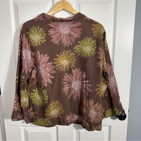 Fresh Produce linen top, loose, flowy, floral, multicolor, fall - Picture 7 of 9